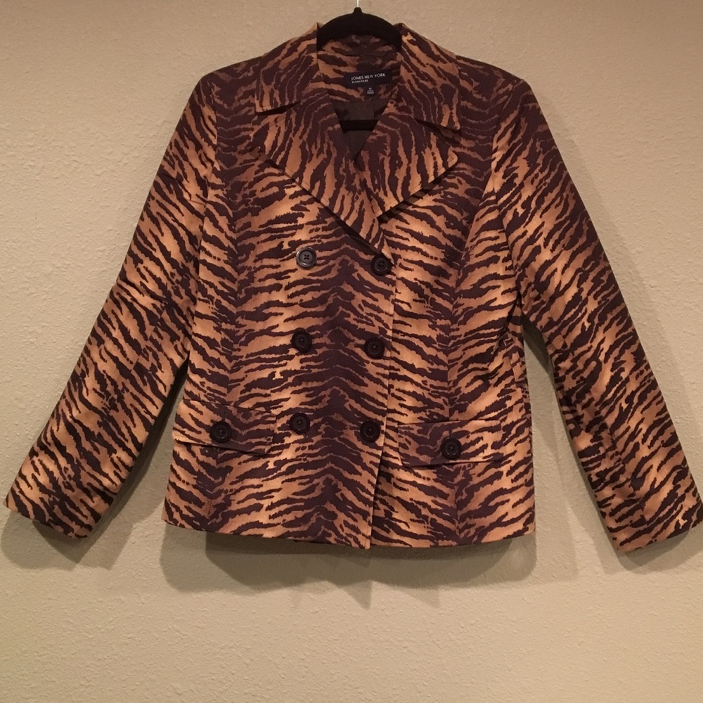Jones New York Signature Tiger Stripe Blazer